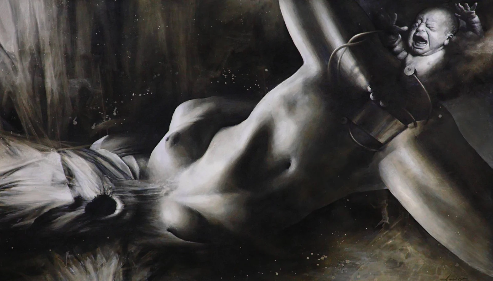 And Then…We Were Born — Gouache on paper · 200 × 100 cm