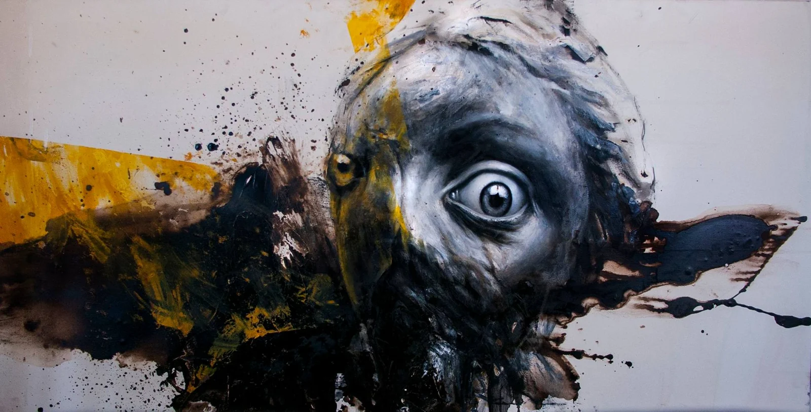 Confrontation II — Ink and acrylic on paper