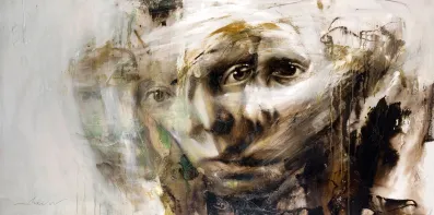 Confrontation VII — Ink and acrylic on paper