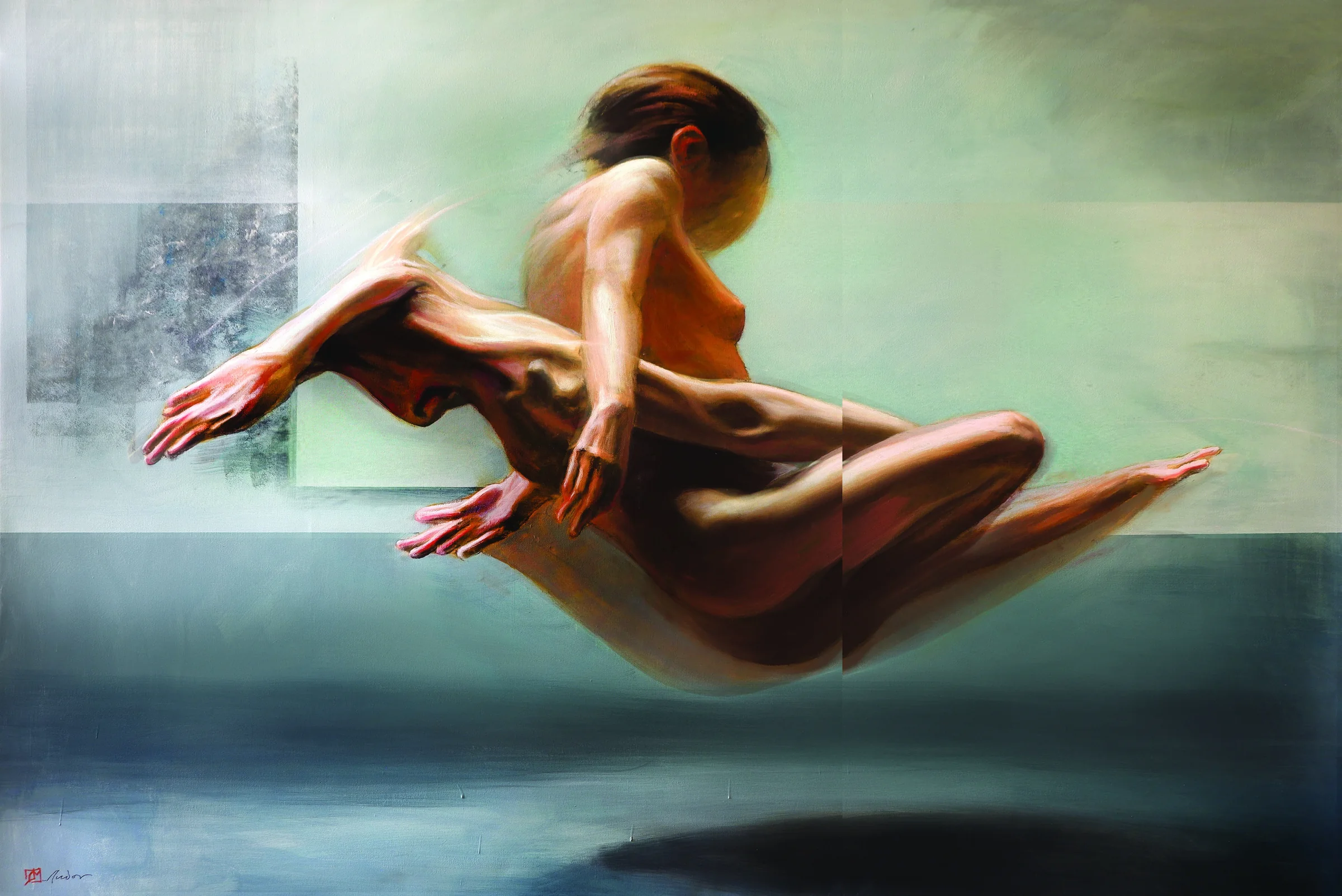 Weightless Identity — Oil and acrylic on canvas · 200 × 140 cm · 2026